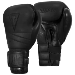 TITLE Black Bolstered Leather Bag Boxing Gloves