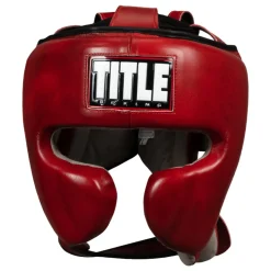 TITLE Blood Red Leather Sparring Headgear