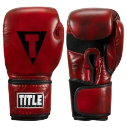 TITLE Blood Red Leather Sparring Gloves