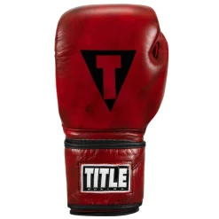 TITLE Blood Red Leather Sparring Gloves