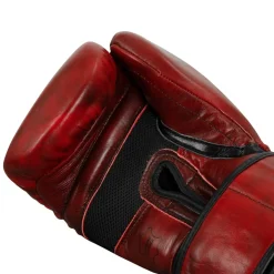 TITLE Boxing Blood Red Leather Bag Boxing Gloves