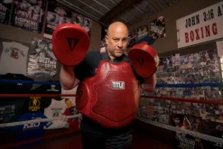 TITLE Boxing Blood Red Leather Body Protector