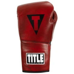 TITLE Boxing Blood Red Leather Sparring Boxing Gloves