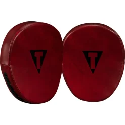 TITLE Boxing Blood Red Leather Punch Mitts