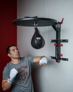 TITLE Boxing Fold-Away Adjustable Speed Bag Platform 2.0