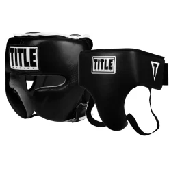 TITLE Boxing Headgear and Groin Protector Bundle