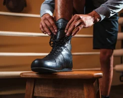 TITLE Boxing High-Top Leather Boxing Shoes
