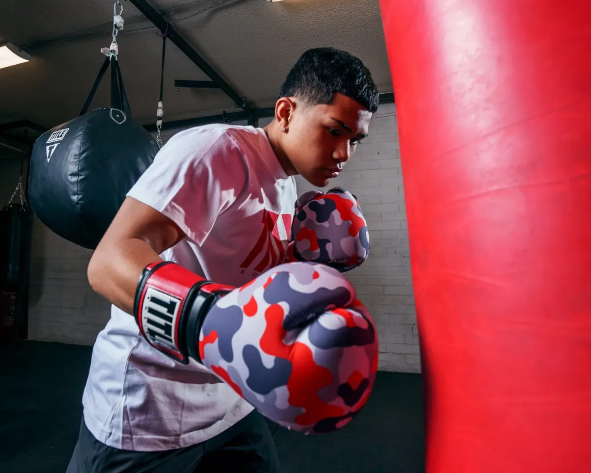 TITLE Boxing Infused Foam Camo Color Pop Bag Boxing Gloves