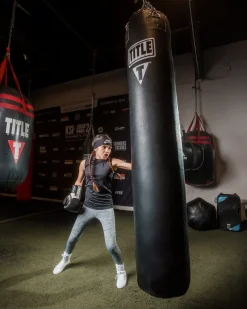 TITLE Boxing 100lb Leather Thai Heavy Bag