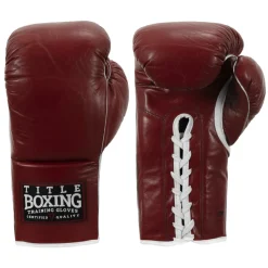 TITLE Boxing Old School Leather Lace-Up Sparring Boxing Gloves