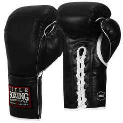 TITLE Boxing Old School Leather Lace-Up Sparring Boxing Gloves