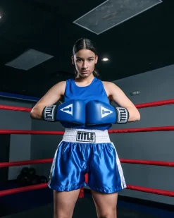TITLE Boxing Professional Women’s Satin Striped Boxing Trunks