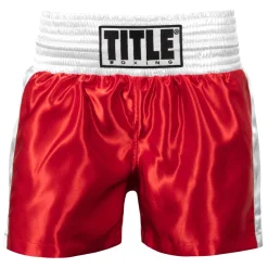 TITLE Boxing Professional Women’s Satin Striped Boxing Trunks