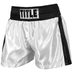 TITLE Boxing Professional Women’s Satin Striped Boxing Trunks