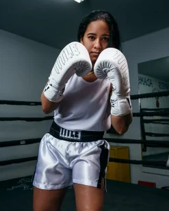 TITLE Boxing Professional Women’s Satin Striped Boxing Trunks
