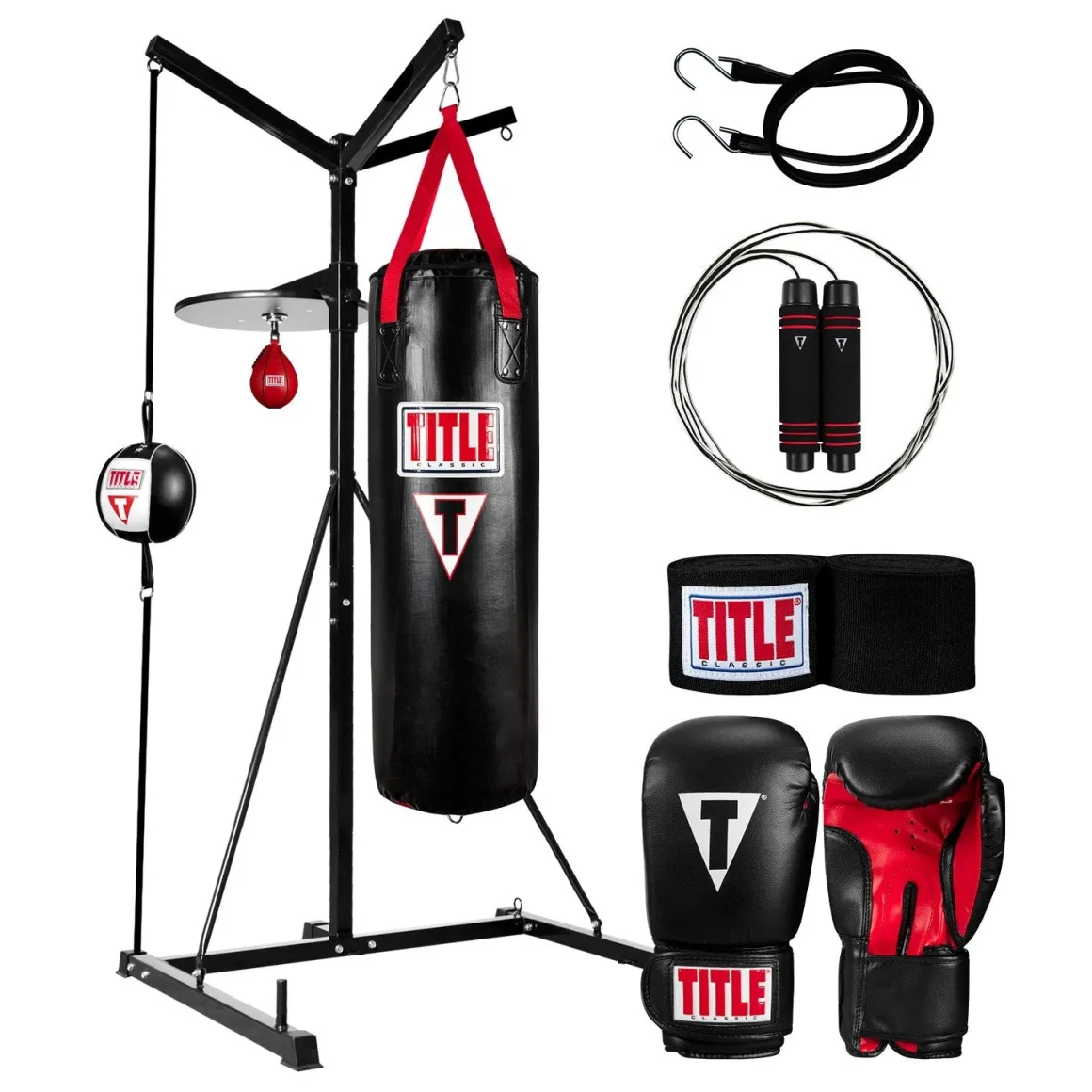 TITLE Boxing 4-Score Punching Bag Stand Bundle