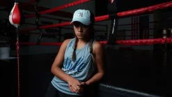 TITLE Boxing Script Racerback Women's Tank