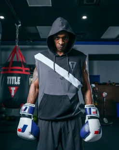 TITLE Boxing Split Combat Sleeveless Hoodie