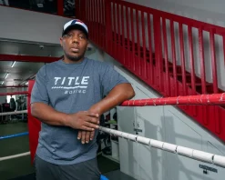 TITLE Boxing Striped Wordmark Tee