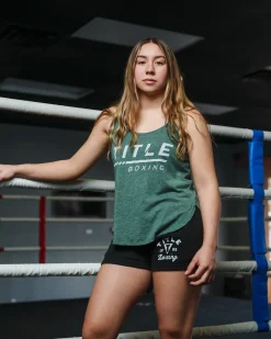 TITLE Boxing Women's Striped Wordmark Cropped Tank