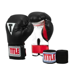 TITLE Classic Youth Boxing Gloves & Wraps Bundle