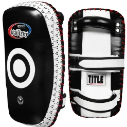 TITLE Muay Thai Leather Contoured Thai Pads